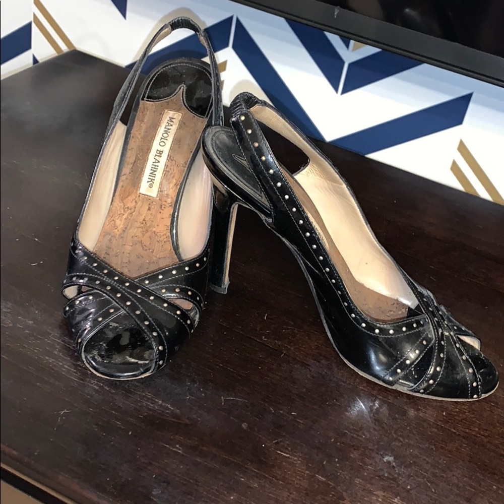 USED Manolo Blahnik Patent Leather SlingBack Pumps